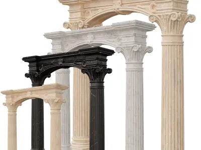 Classical Architectural Arc 04 - Corinthian Archway  Low-poly 3D model