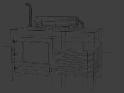 Generator-old-rusted old rusty machine Free low-poly 3D model