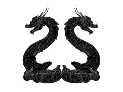 Chinese Dragon Decoration Statue v1 001 Low-poly 3D model