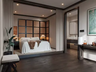  hotel bedroom interior 06 3D model