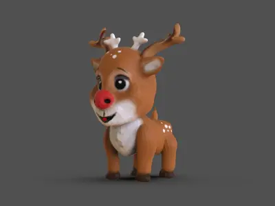 Reindeer Toon Low-poly 3D model