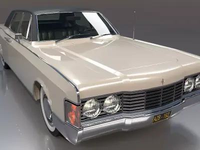 Continental car High Poly and Low Poly 3D model