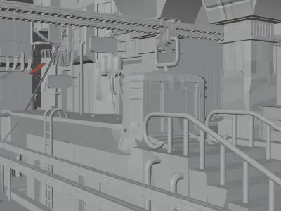 Tram Station City Free 3D model