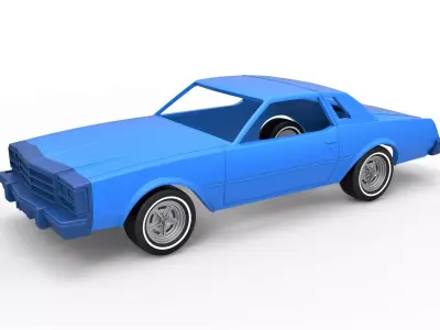 Shell and wheels Buick Regal 1977 Scale 1 to 25 3D print model