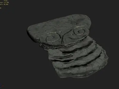 Stone with face 3D model
