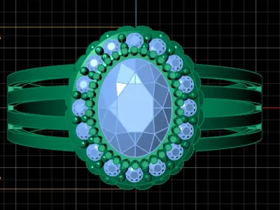 LUXURY DIAMOND RING 3D PRINTABLE MODEL 3D print model