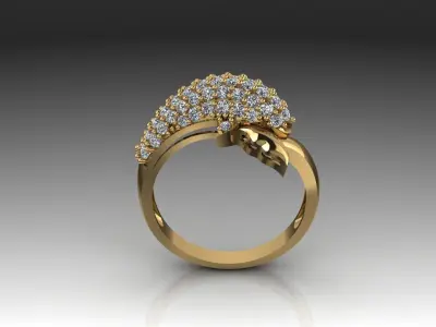 Dolphin diamond ring 3D print model