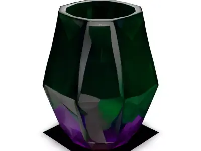 Stylish Faceted Crystal Vase Low-poly 3D model
