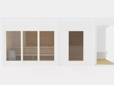 Sauna White Low-poly 3D model