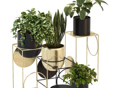 Modern Planters With Geometric Designs 02 3D model