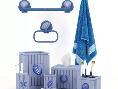 Bathroom decorative set 4 3D model