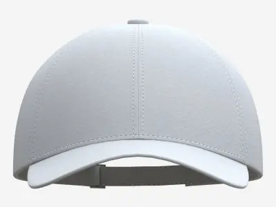 Baseball Cap Fabric Mockup White 3D model