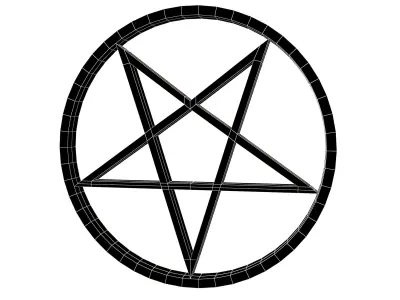 Inverted Pentagram Symbol v2 003 Low-poly 3D model