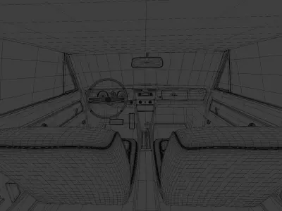 Riviera Buick 1963 model lowpoly Low-poly 3D model