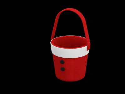 Christmas Bucket Low-poly 3D model