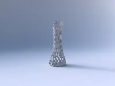 Vase squeezed and bent hexagon 2 with bubble grid lattice 3D print model