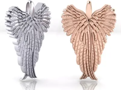 free angel gold pendant free stl 3dm Free 3D print model