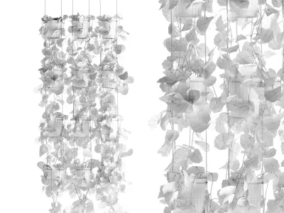 Porcelain vase system for hydroponic cultivation 3D model