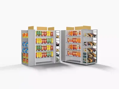 Supermarket Shelves Chips Pack Low-poly 3D model