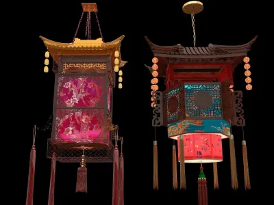 Chinese royal palace lantern  3D model buy