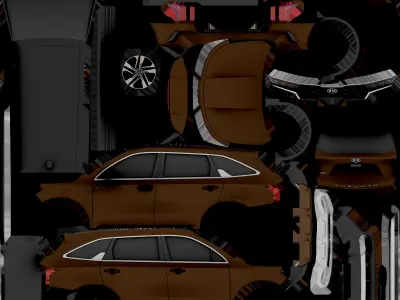 KIA SORENTO LOWPOLY Low-poly 3D model