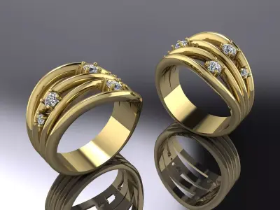 Jewelry Ring Gold 3D print model 44