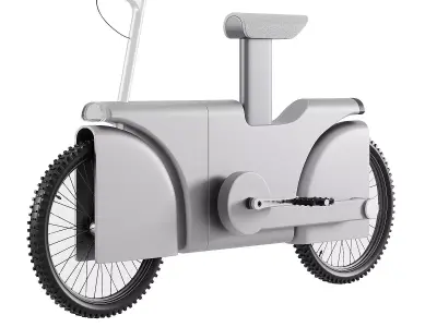 Electric bicycle Low-poly 3D model