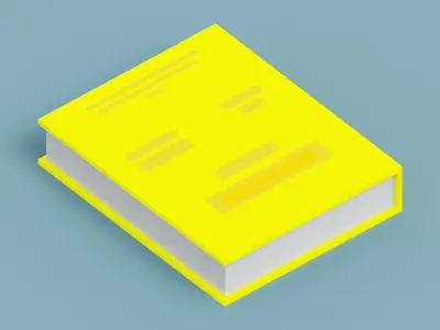 Voxel Yellow Book  Low-poly 3D model