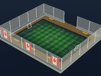 Soccer Stadium - Canada Low-poly 3D model
