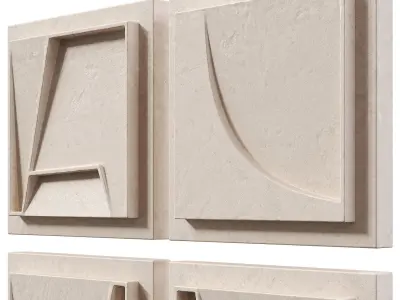 Geometric Canvas Wall Art 2 3D model