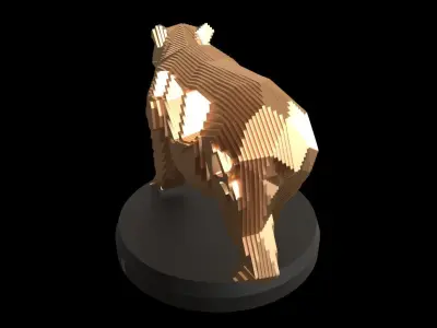 Parametric V Bear Low-poly 3D model