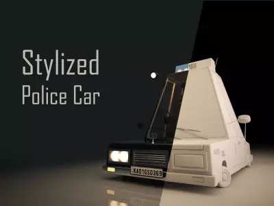 Stylized Plice car 3D model