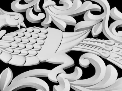 Central decor ornament for furniture 3D model 753