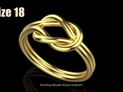 Knot Ring 3dmodel  size16-19 3D Model Pack