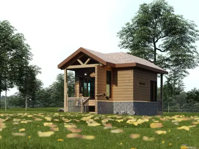 Tiny House Model  Low-poly 3D model