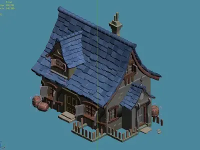 Game Cartoon - House 02 3D model
