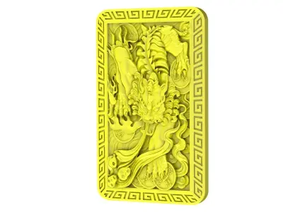 Luxury Chinese Dragon Relief Pendant for Men 4736 3D print model