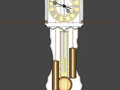 Antique wall clock 3D model