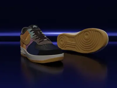 Nike Air Force 1 Cactus Jack Low-poly 3D model