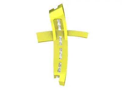 A6833 Luxury Art Diamond Cross Pendant 3D print model