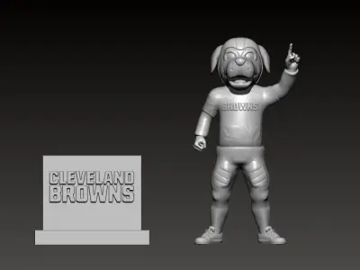 NFL - CLEVELAND BROWNS FOOTBALL MASCOT STATUE - 3D PRINT 3D print model