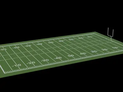 Football field Low-poly 3D model
