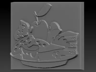 Cake-Apple book with cake 3D print model