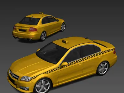 Generic Taxi Low-poly 3D model