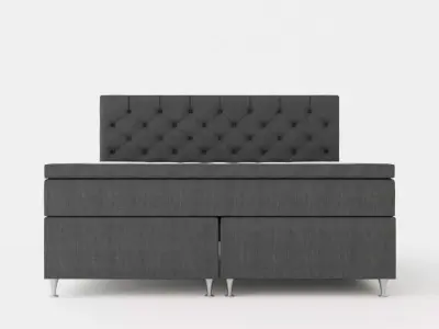 Joluma Complete Bed Package Continental Bed 180x200 Darkgr Low-poly 3D model