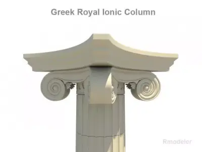 Greek ionic royal column 3D model