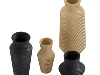 Asher Ceramic Vases 3D model