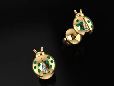 Ladybug Earring 3D print model