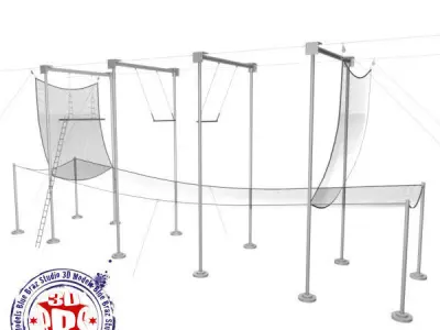 trapeze aerial trampoline 3D model