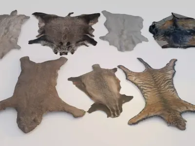 animal pelts volume three Unreal and Unity Low-poly 3D model